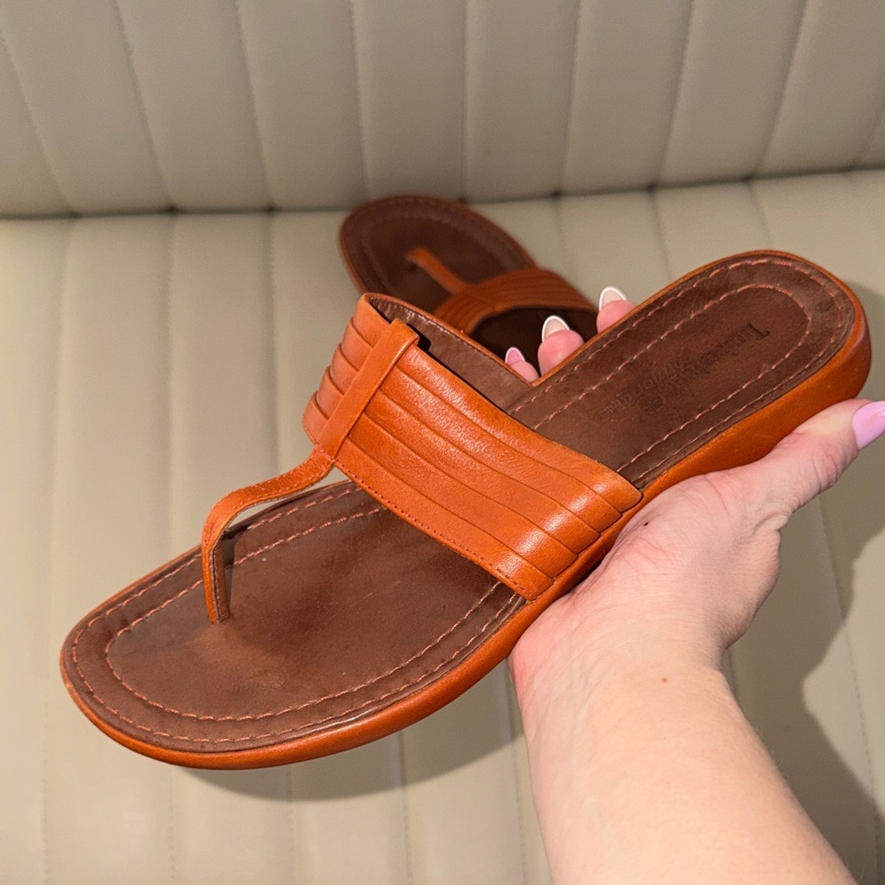 Timberland Women's Cherrybrook brown leather thong sandals